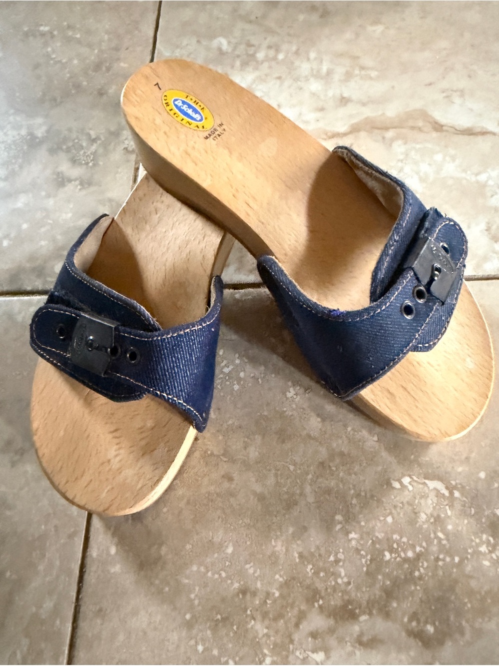 Dr. Scholls Original Denim Wood Sandals